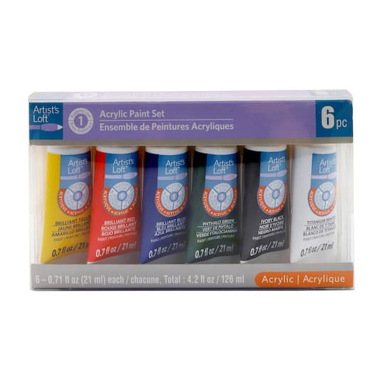 16 Packs: 6 ct. (96 total) Primary Acrylic Paints by Artist&#x27;s Loft&#x2122;